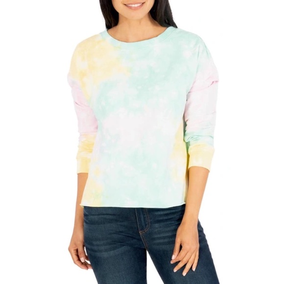 Kut from the Kloth Tops - Kut From The Kloth Michaela Tie Dye Sweatshirt In Mint/Rose/Yellow Medium NWT